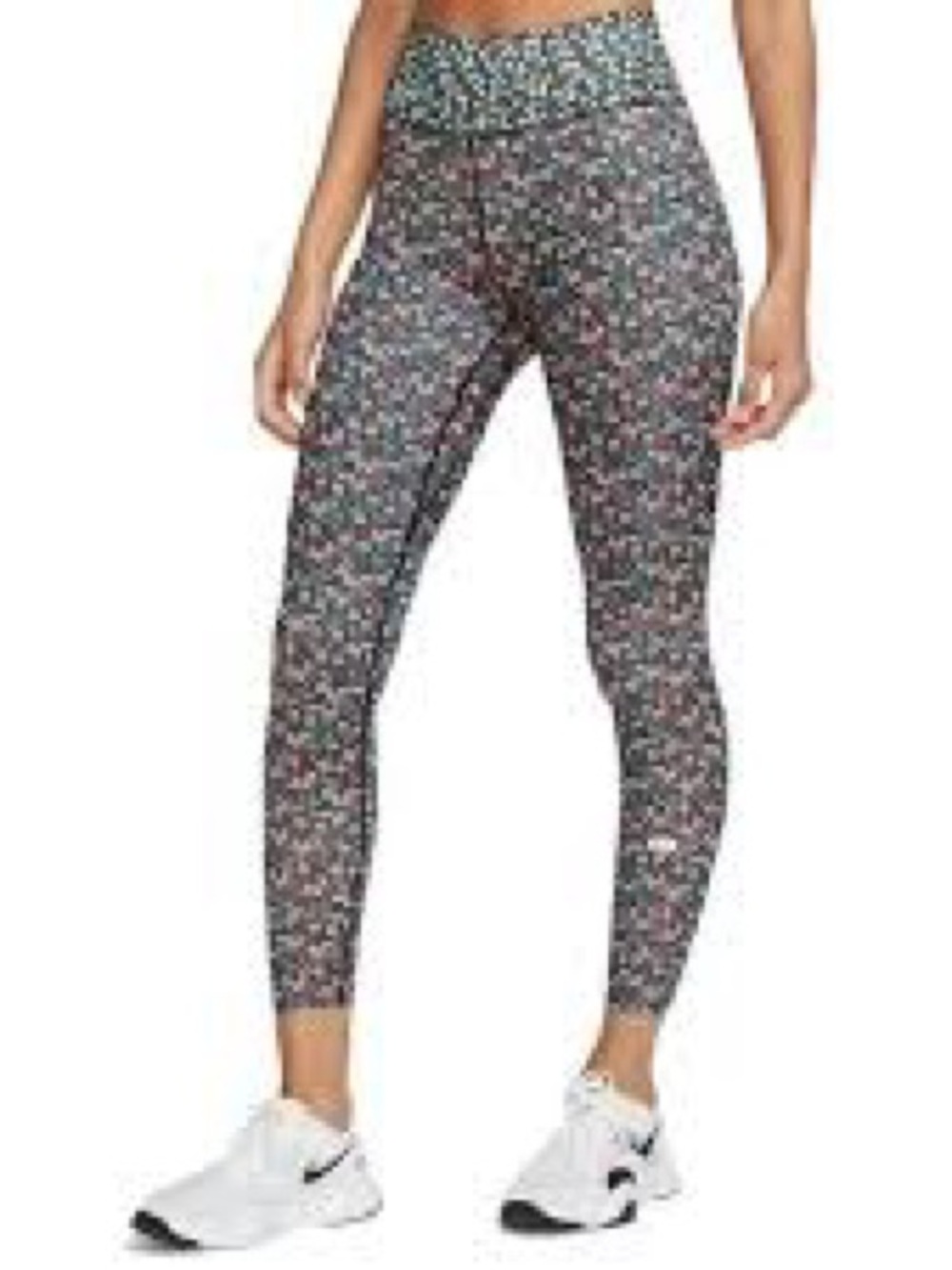 Nike One Women's7/8 Femme Floral Mixed Print Tights Leggings Medium